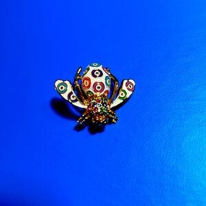 Vintage Joan Rivers Evil Eye Bee Brooch W/Rhinestones